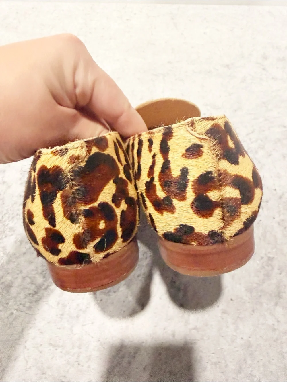 Jack Rogers Audrey Haircalf Loafer Leopard Flats Size 6.5M
